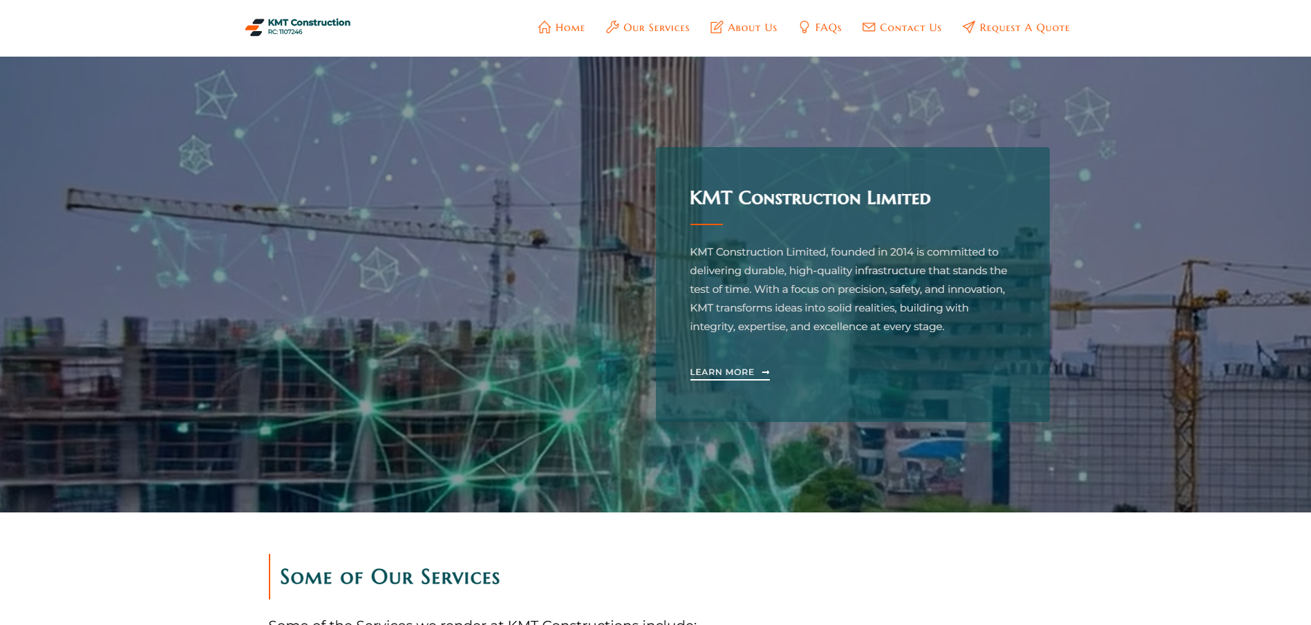 Construction company script on Free WP Sites